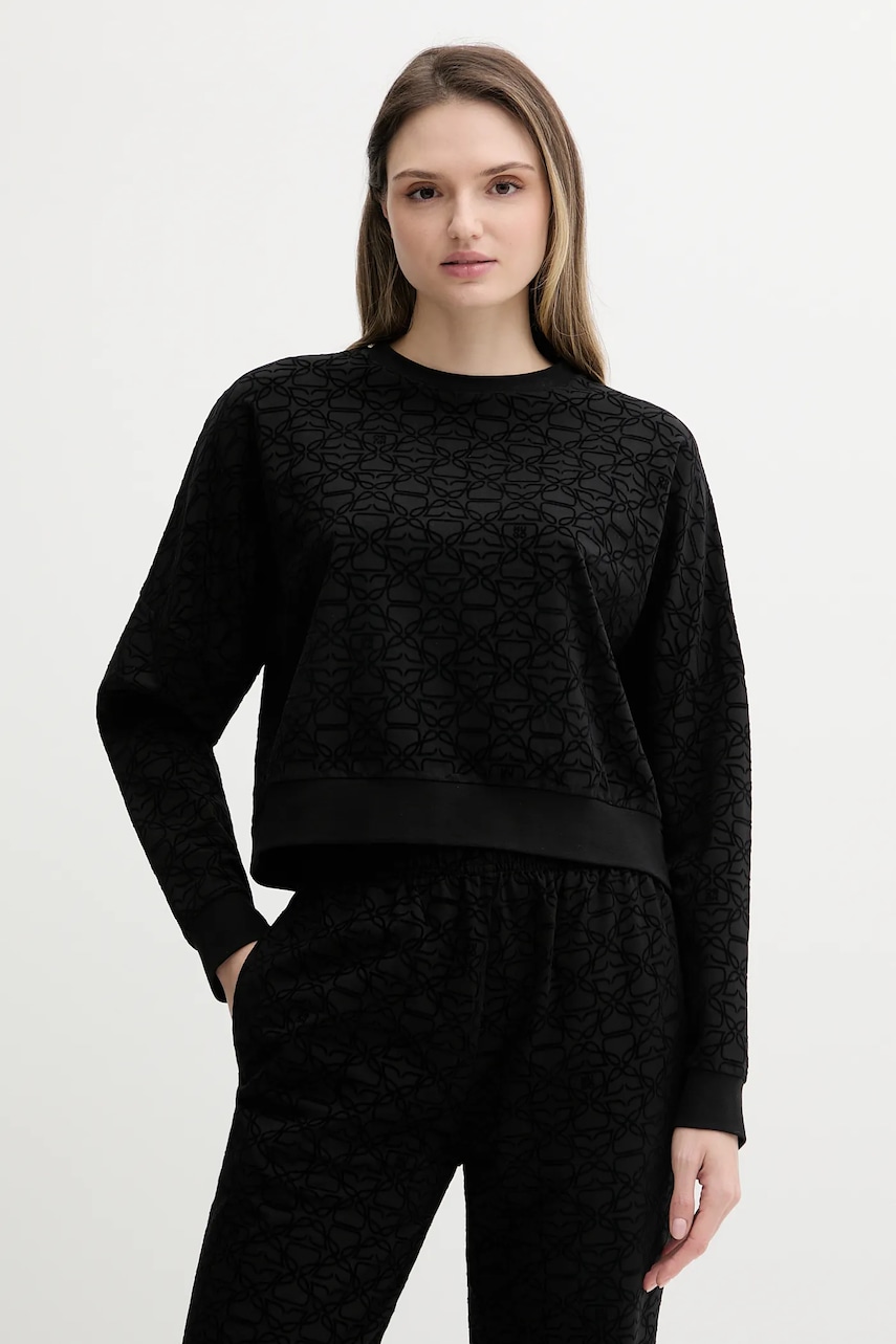 Mikina HUGO LOKKY Sweatshirt dámská, černá barva, s aplikací, 50545210
