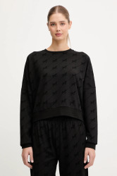 Mikina HUGO LOKKY Sweatshirt dámská, černá barva, vzorovaná, 50545210