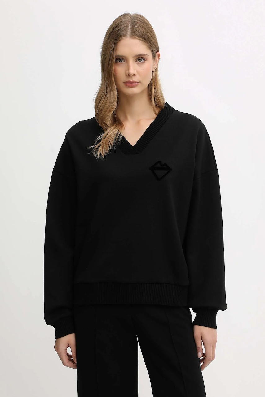 Mikina Iceberg dámská, černá barva, hladká, E071 6331