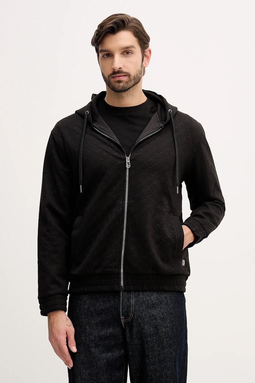 Mikina Joop! pánská, černá barva, s kapucí, 30047442