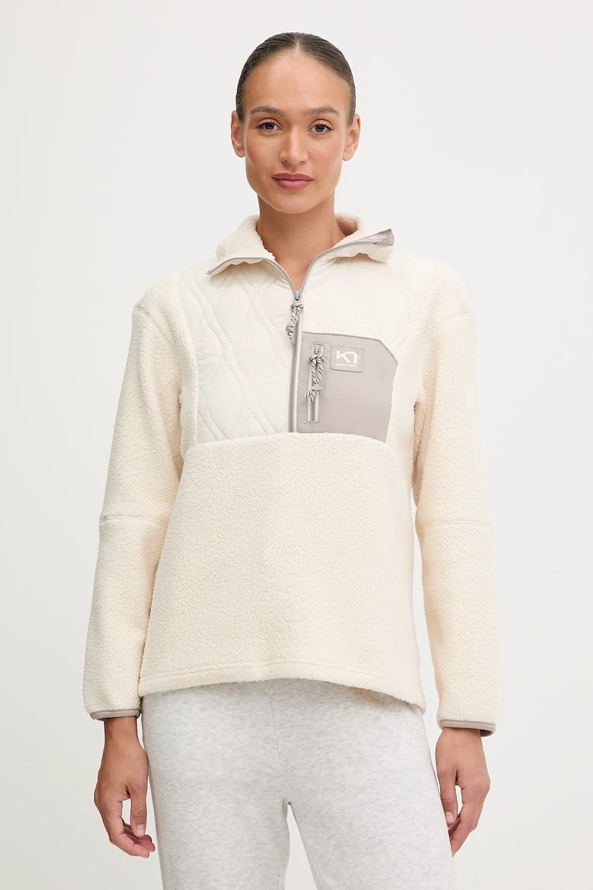 Mikina Kari Traa ROTHE dámská, béžová barva, hladká, 623636
