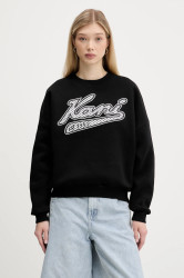 Mikina Karl Kani dámská, černá barva, s potiskem, PD00005444