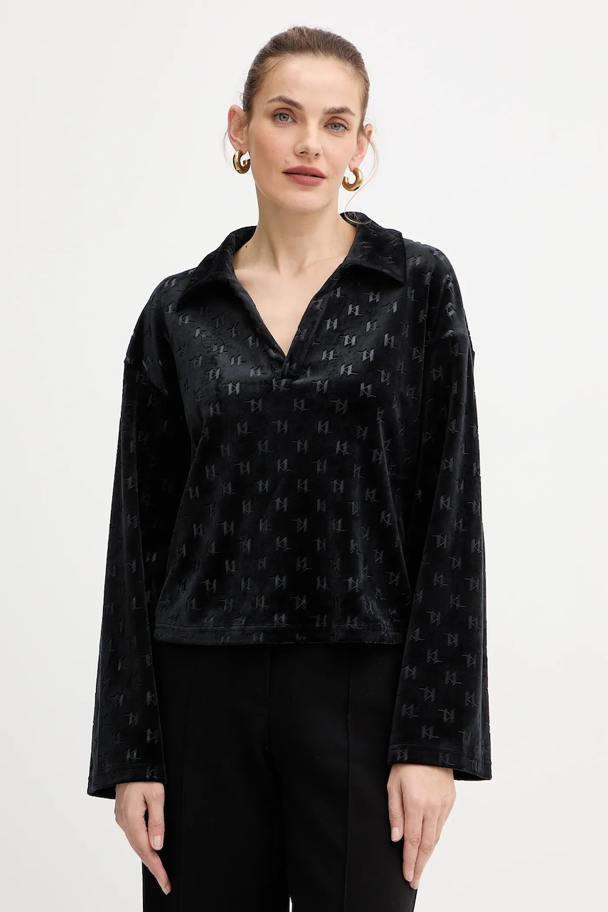 Mikina Karl Lagerfeld dámská, černá barva, A4W44007