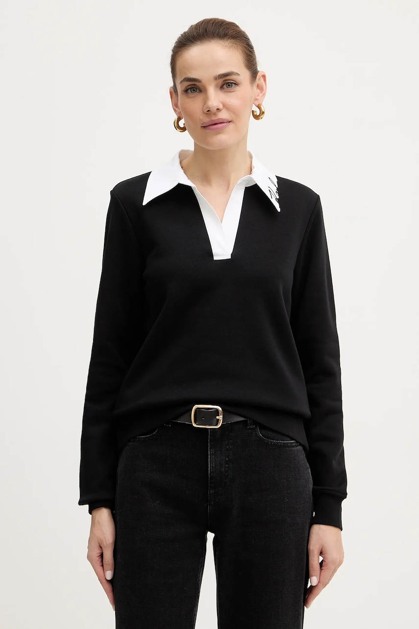 Mikina Karl Lagerfeld dámská, černá barva, hladká, B1W20020