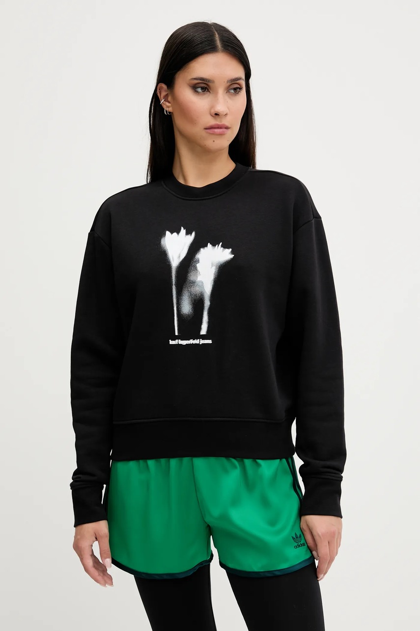 Mikina Karl Lagerfeld Jeans dámská, černá barva, s potiskem, A3W20034