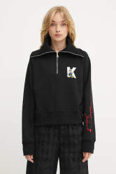 Mikina Karl Lagerfeld KL X DISNEY dámská, černá barva, s potiskem, A3W20063