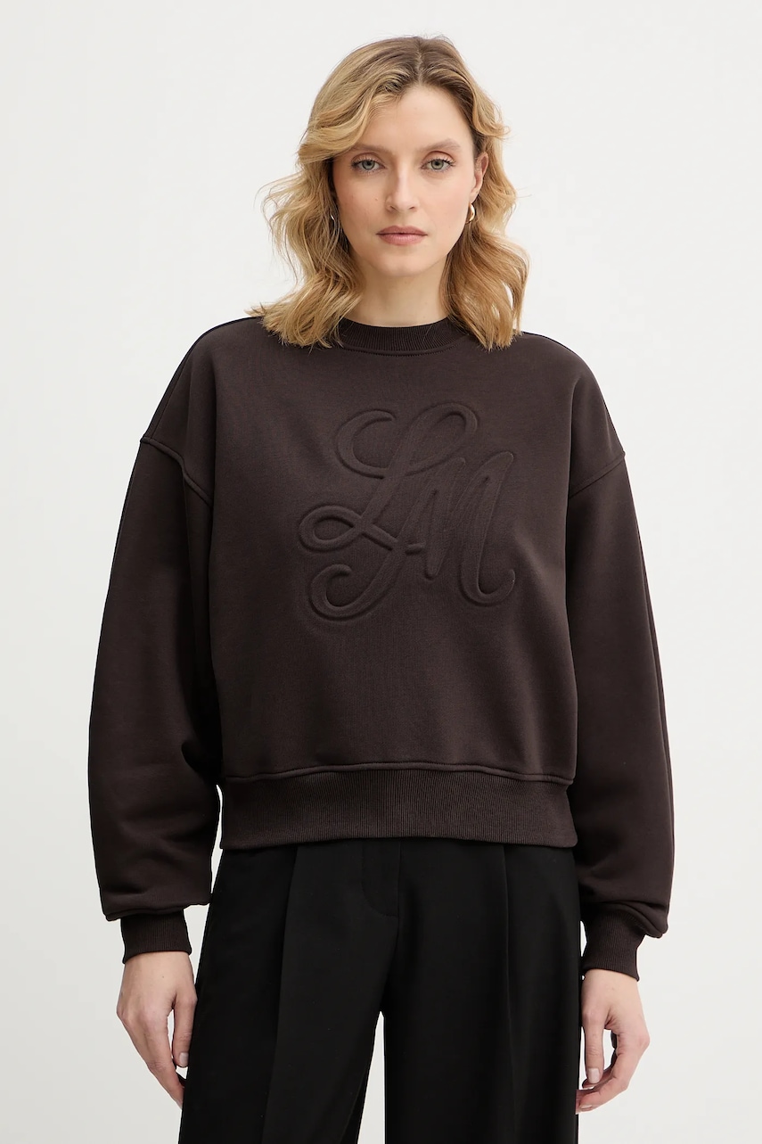 Mikina La Mania CREMA dámská, hnědá barva, hladká, CREMA