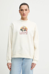 Mikina Levi's dámská, béžová barva, s potiskem, 003R9