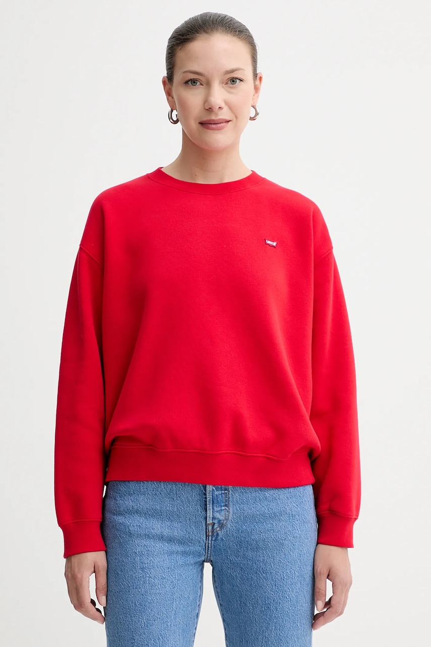 Mikina Levi's dámská, červená barva, hladká, 002AJ