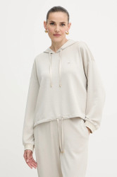 Mikina Liu Jo dámská, béžová barva, s kapucí, hladká, TF5285.J4747