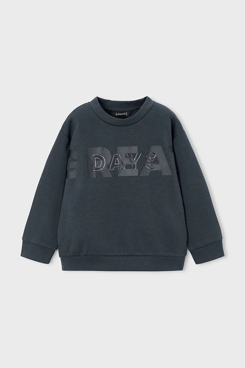 Mikina Mayoral černá barva, s potiskem, 4406