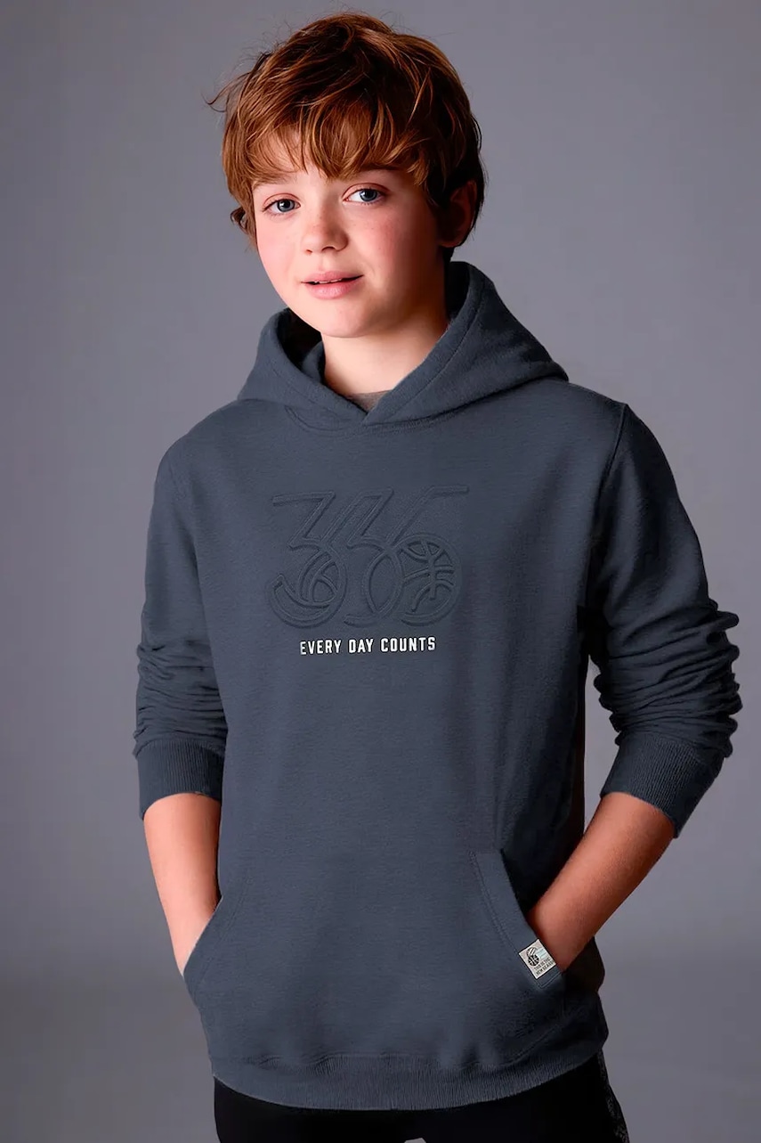 Mikina Mayoral modrá barva, s kapucí, 7401