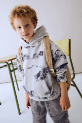 Mikina Mayoral šedá barva, s kapucí, 4403