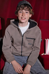 Mikina Mayoral zelená barva, s kapucí, 7419