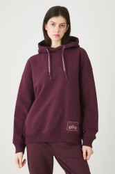 Mikina Medicine dámská, vínová barva, s kapucí, s aplikací