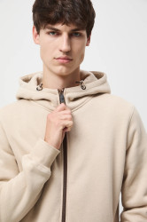 Mikina Medicine pánská, béžová barva, s kapucí, hladká