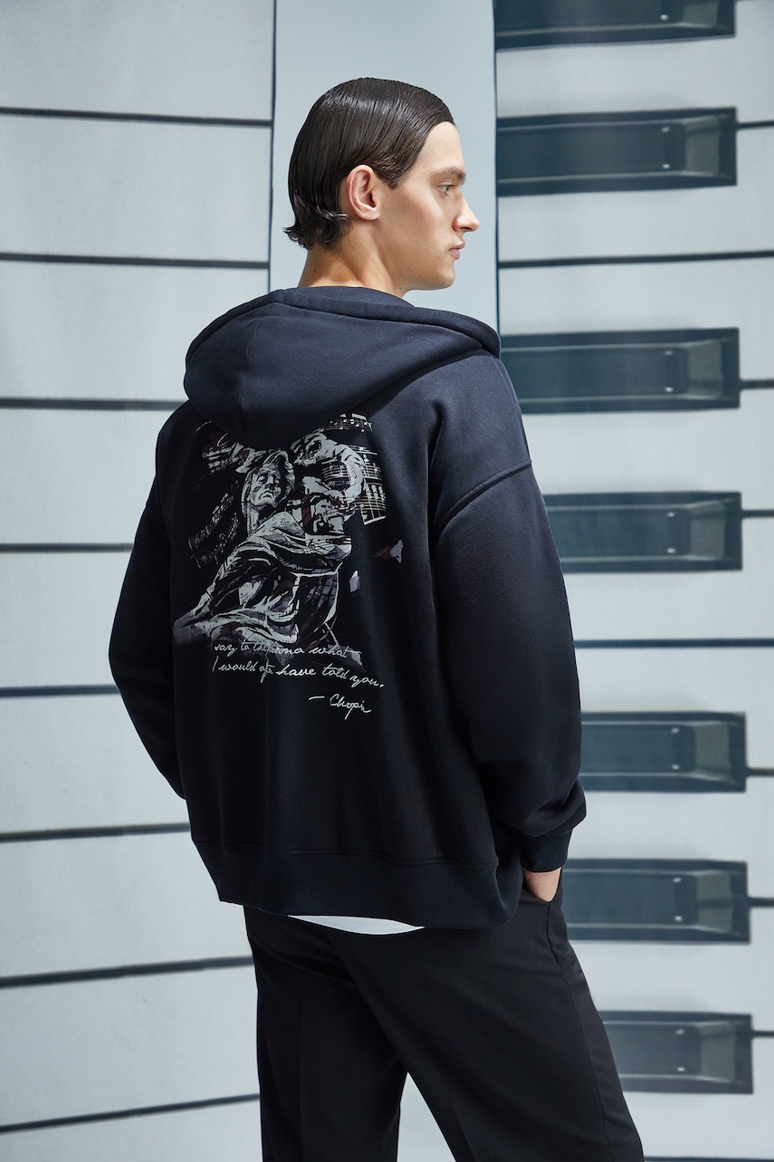 Mikina Medicine pánská, černá barva, s kapucí