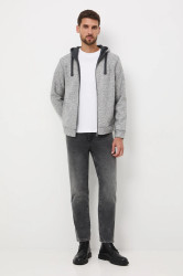 Mikina Medicine pánská, šedá barva, s kapucí, melanžová