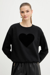 Mikina Morgan dámská, černá barva, s aplikací, TDELOU