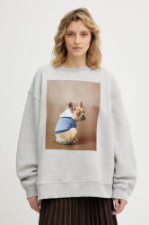 Mikina MUNTHE ROULA dámská, šedá barva, s potiskem, 254113025466