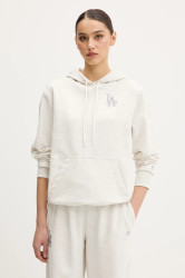 Mikina New Era dámská, šedá barva, s kapucí, melanžová, 60596479