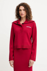 Mikina Patrizia Pepe dámská, červená barva, s aplikací, 8K0307 K266