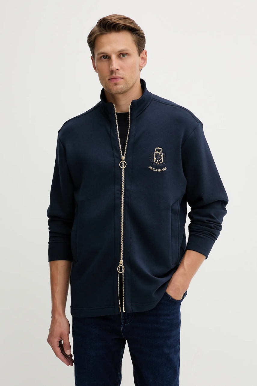 Mikina Paul&Shark pánská, modrá barva, s aplikací, 15311823