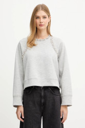 Mikina Pinko dámská, šedá barva, s aplikací, 105717 A2TL