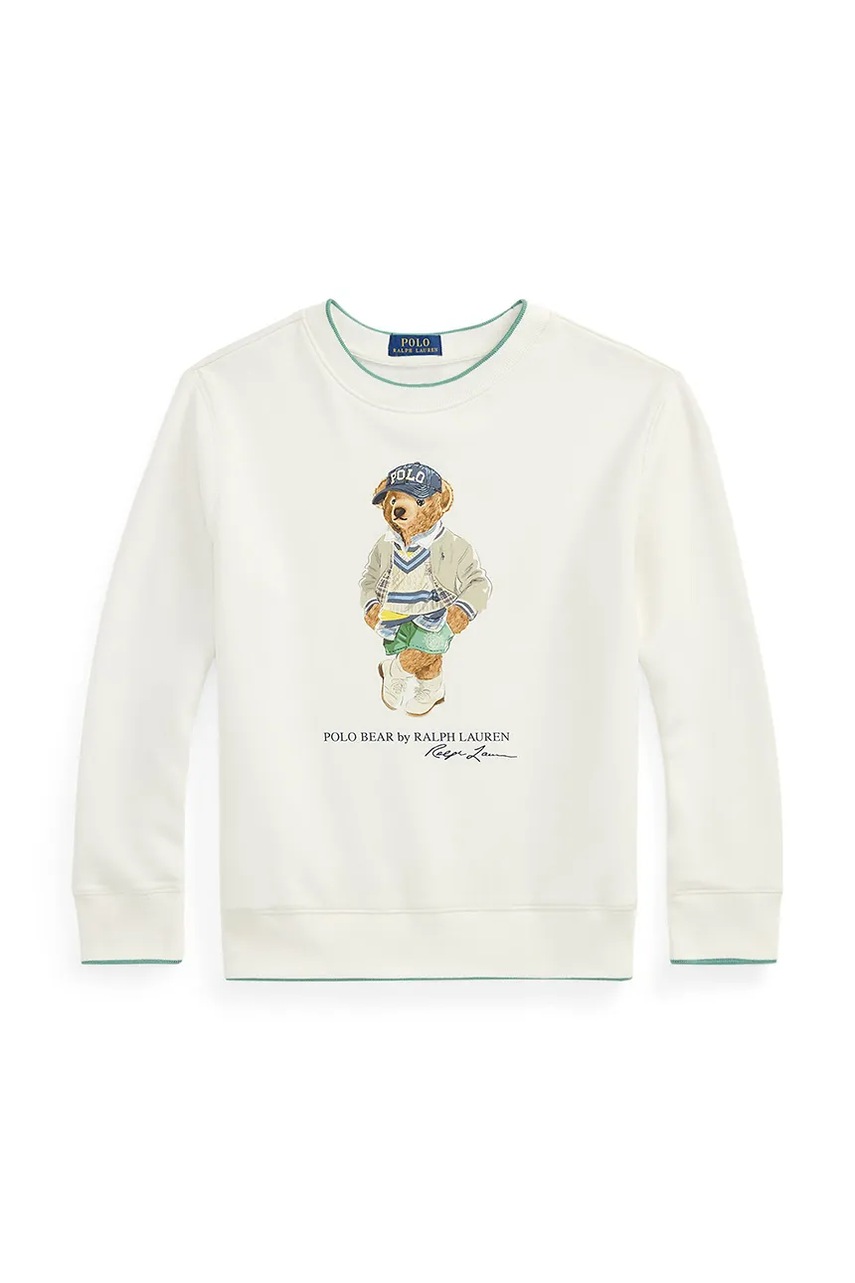 Mikina Polo Ralph Lauren bílá barva, hladká, 323971483001