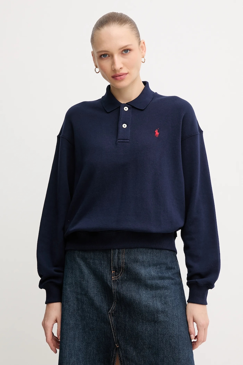 Mikina Polo Ralph Lauren dámská, tmavomodrá barva, hladká, 211965097