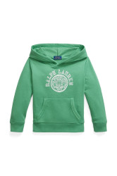 Mikina Polo Ralph Lauren zelená barva, s kapucí, s potiskem, 322971334001