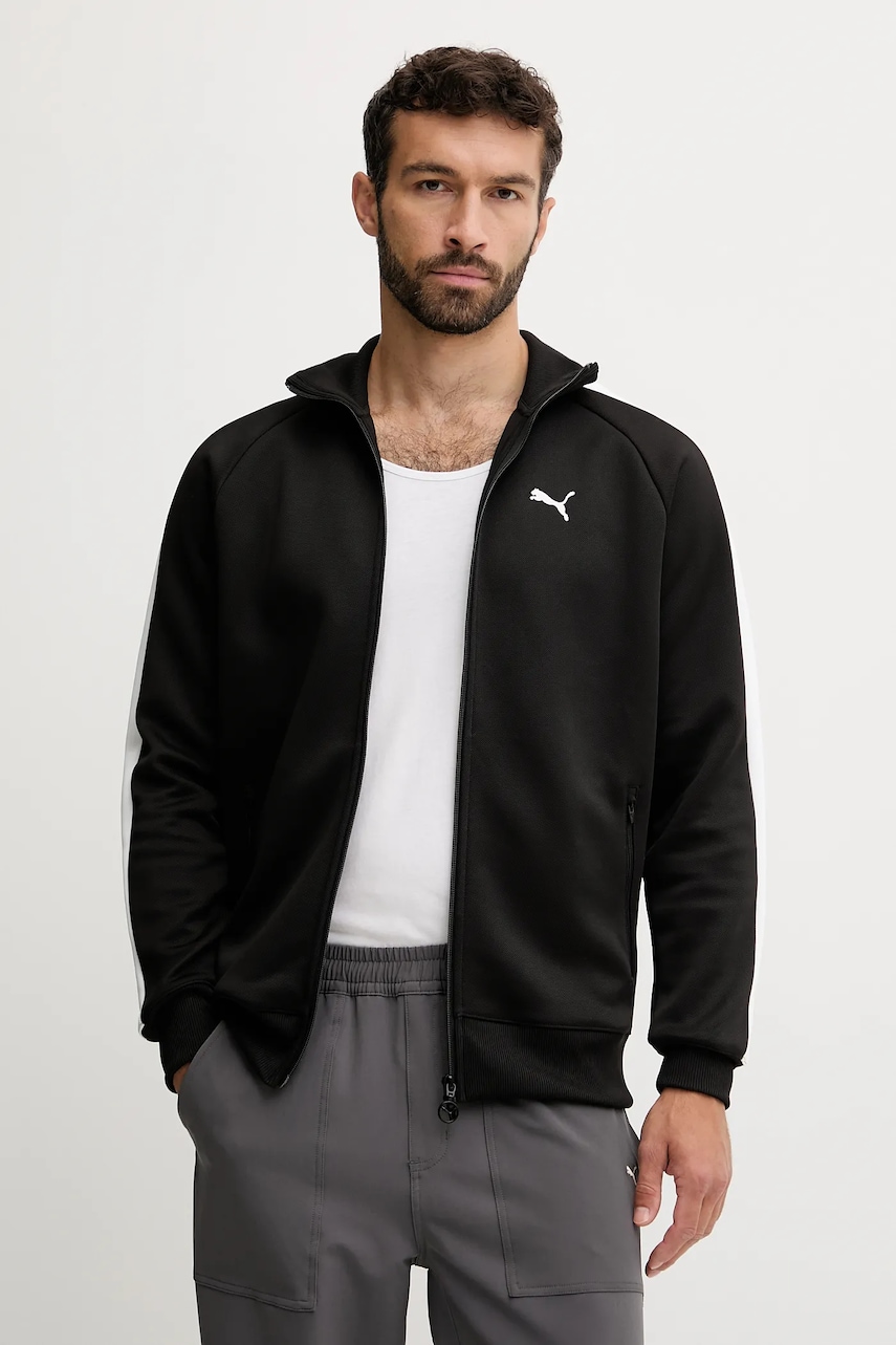 Mikina Puma Always on pánská, černá barva, vzorovaná, 629587