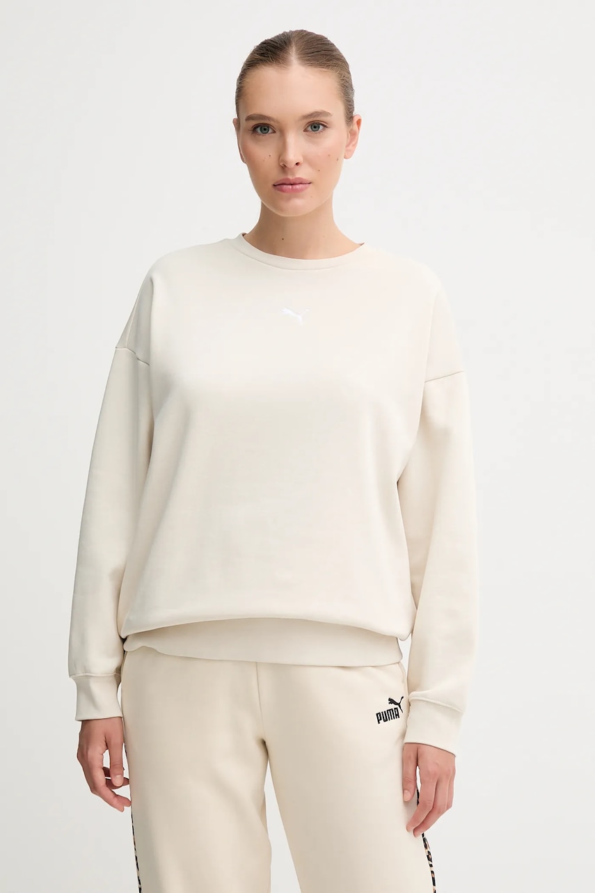 Mikina Puma dámská, béžová barva, hladká, 685400