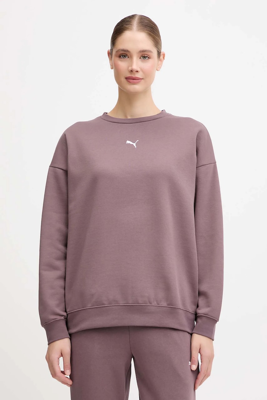 Mikina Puma dámská, hnědá barva, s aplikací, 685400.D