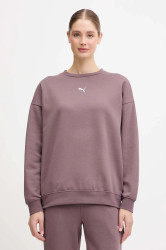 Mikina Puma dámská, hnědá barva, s aplikací, 685400.D