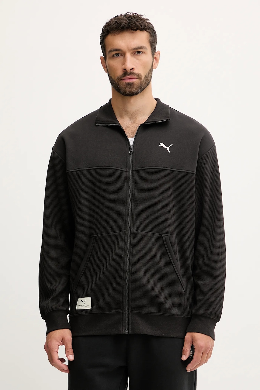 Mikina Puma pánská, černá barva, hladká, 688218