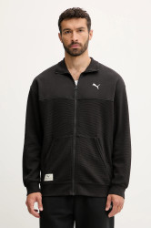 Mikina Puma pánská, černá barva, hladká, 688218