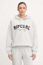 Mikina Rip Curl VARSITY dámská, šedá barva, s kapucí, s aplikací, 08HWFL