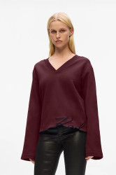 Mikina s bavlnou Karl Lagerfeld vínová barva, s aplikací, A4W20040