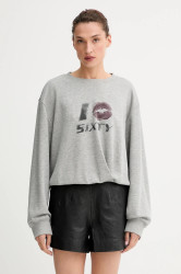 Mikina s příměsí vlny Miss Sixty dámská, šedá barva, s potiskem, 6S3TJ59000