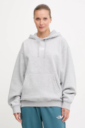 Mikina The North Face Essential dámská, šedá barva, s kapucí, melanžová, NF0A89ENDYX1