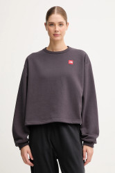 Mikina The North Face Redbox dámská, šedá barva, s aplikací, NF0A8EFY0SA1