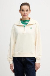 Mikina Tommy Hilfiger dámská, béžová barva, s aplikací, WW0WW49470