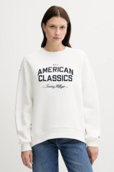 Mikina Tommy Hilfiger dámská, bílá barva, s aplikací, WW0WW45752