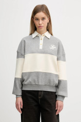 Mikina Tommy Hilfiger dámská, šedá barva, vzorovaná, WW0WW48785