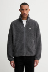 Mikina Tommy Jeans pánská, šedá barva, s aplikací, DM0DM22078