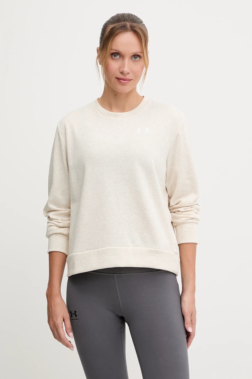 Mikina Under Armour Rival Terry dámská, fialová barva, s potiskem, 1389659