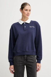 Mikina United Colors of Benetton dámská, tmavomodrá barva, s aplikací, 3WNWD3011
