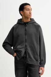 Mikina Vans pánská, šedá barva, s kapucí, hladká, VN000PJMBLK1