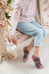 Milena dětské kotníkové ponožky Zebra Pink